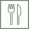 Viereck mit Besteck Icon